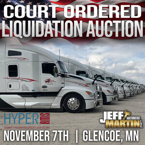 Over 150 Like-New Trucks and Refrigerated Trailers to be Offered at Auction by HyperAMS and Jeff Martin Auctioneers