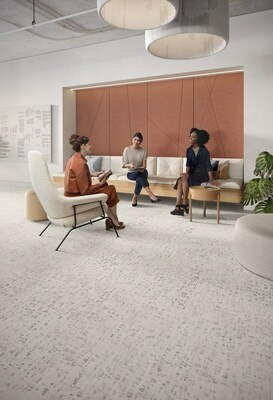 Collaborative LVT emerged from a collective mark-making process led by Tarkett’s vice president of design for its commercial business, Omoleye Simmons.