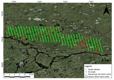 Figure 2 - Till Sample Locations at Opinaca Project (CNW Group/Targa Exploration Corp.)