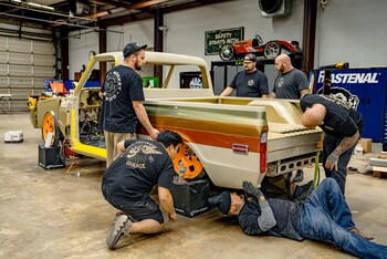 Gas Monkey Garage crew assembling the GMC C1500 Pickup Truck