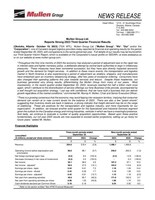 Mullen Group Ltd. Reports Strong 2023 Third Quarter Financial Results (CNW Group/Mullen Group Ltd.)