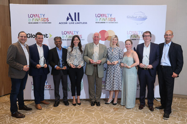 The 2023 Golden Loyalty Awards winners (from left to right) are: Master of Ceremony, David Andreadakis, CGO, BLUEWATER, Frederick Lehmkuhk, Programme Strategy & Design Manager, ETIHAD AIRWAYS, Kalpak Shah, Chief Technology Officer, LOYALTY JUGGERNAUT, Panagiota Makridou, Loyalty Marketing Senior Executive, AEGEAN AIRLINES, Randy Petersen, Founder, Flyer Talk/BoardingArea/InsideFlyer, Jelena Kezika, Senior Director Strategy, GLOBAL HOTEL ALLIANCE
Sarah Udy, Executive Manager - Member & Program, QANTAS, Christophe Etchegaray, SVP Global Partnerships, ACCOR, Ravindra Bhagwanani, Managing Director, GLOBAL FLIGHT. The 2023 Golden Loyalty Awards winners (from left to right) are: Master of Ceremony, David Andreadakis, CGO, BLUEWATER, Frederick Lehmkuhk, Programme Strategy & Design Manager, ETIHAD AIRWAYS, Kalpak Shah, Chief Technology Officer, LOYALTY JUGGERNAUT, Panagiota Makridou, Loyalty Marketing Senior Executive, AEGEAN AIRLINES, Randy Petersen, Founder, Flyer Talk/BoardingArea/InsideFlyer, Jelena Kezika, Senior Director Strategy, GLOBAL HOTEL ALLIANCE
Sarah Udy, Executive Manager - Member & Program, QANTAS, Christophe Etchegaray, SVP Global Partnerships, ACCOR, Ravindra Bhagwanani, Managing Director, GLOBAL FLIGHT.