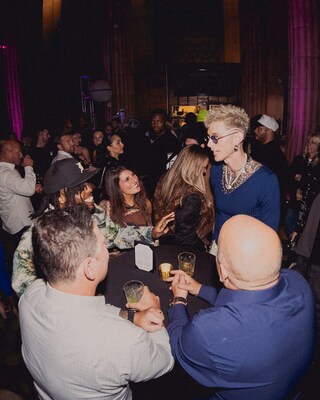 Machine Gun Kelly greeting guests at the Forbes 30 under 30 After Party sponsored by Merz Aesthetics and VIO Med Spa.