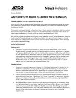 ATCO REPORTS THIRD QUARTER 2023 EARNINGS