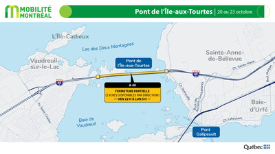 5. Pont de l’Île-aux-Tourtes, 20 au 23 octobre (Groupe CNW/Ministère des Transports et de la Mobilité durable)