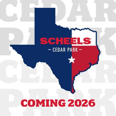 SCHEELS announces 35th location, coming to Cedar Park, Texas in Fall of 2026.