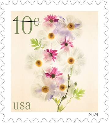 Low Denomination Flowers (1, 2, 3, 5 and 10 cents): A new series of low denomination stamps will debut in 2024. Each stamp will showcase a different flower design: 1-cent fringed tulip, 2-cent daffodils, 3-cent peonies, 5-cent red tulips and 10-cent poppies and coneflowers.