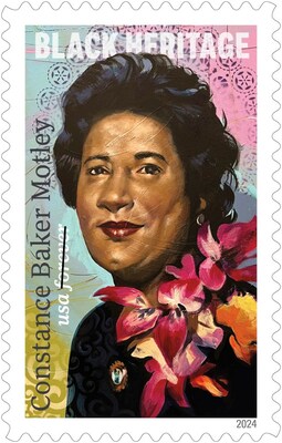 Constance Baker Motley: La estampilla número 47 de la serie Black Heritage/Herencia Negra rinde homenaje a Constance Baker Motley (1921–2005), la primera mujer afroamericana de la que se tiene constancia que defendió un caso ante el Tribunal Supremo de los Estados Unidos y la primera en ejercer como jueza federal.