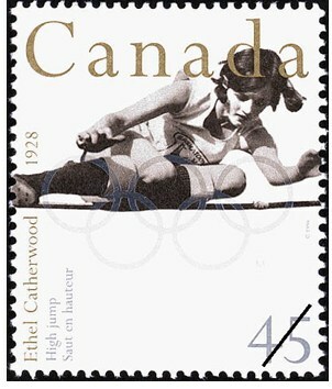 Timbre-poste commmorant Ethel Catherwood, 1928, saut en hauteur
 Socit canadienne des postes/Bibliothque et Archives Canada (Groupe CNW/Parcs Canada)