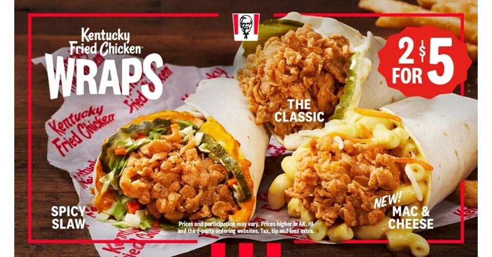 LET THE COUNTDOWN BEGIN! KFC WRAPS ARE BACK STARTING NOV. 12 AT 2 FOR $5