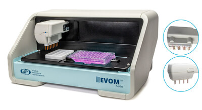 The EVOM Auto autosampler platform, with both 96 and 24 electrode array heads, expedites high throughput TEER measurement.