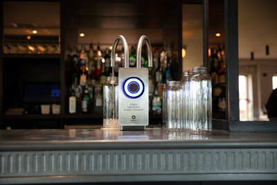 The Home of Golf says goodbye to single-use plastic bottles of water in its hospitality areas with the unique Bluewater MineralizerTM HoReCa system installed in the Tom Morris Bar & Grill in the Links Clubhouse (PRNewsfoto/Bluewater Group)