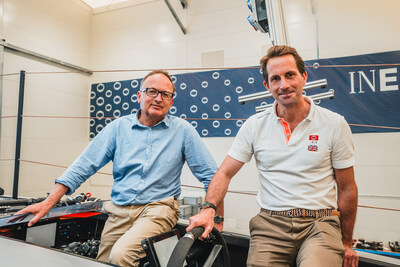 Robert Bicket, CEO of Papercast (L), and Ben Ainslie, Team Principal and Helm of INEOS Britannia (R)