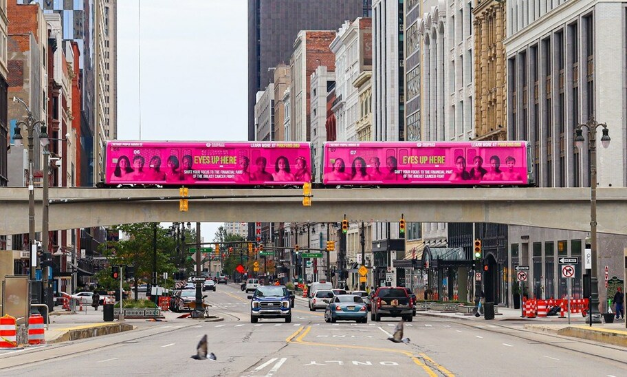 Pink Fund's Eyes Up Here Campaign Wraps Detroit People Mover - Vimarsana News