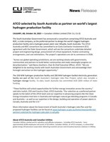 ATCO selected by South Australia as partner on world's largest hydrogen production facility