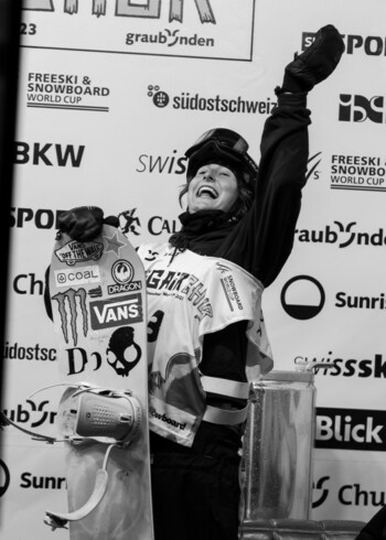 Monster Energy’s Mia Brookes Takes Third Place in Women’s Snowboard Big Air Competition at the FIS World Cup in Chur, Switzerland