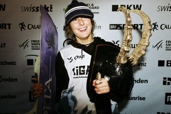 Monster Energy’s Mia Brookes Takes Third Place in Women’s Snowboard Big Air Competition at the FIS World Cup in Chur, Switzerland