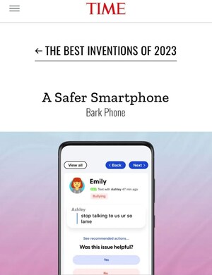 BARK PHONE FOR KIDS NAMED TO TIME'S LIST OF THE BEST INVENTIONS OF 2023