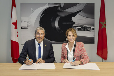 Left to right: Adel El Fakir, CEO of the Moroccan National Tourism Office, and Annick Guérard, President and Chief Executive Officer of Transat. (CNW Group/Transat A.T. Inc.)