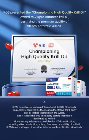 VIK engagiert sich in Deutschland für medizinische Ernährung und erhält von IKOS den Global Champion Award für hochwertiges Krillöl