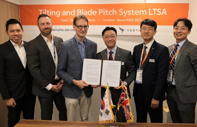 Hanwha Aerospace and Vertical Aerospace signed an amendment to expand the partnership during the Seoul International Aerospace & Defense Exhibition (ADEX 2023)