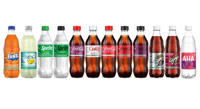 The Coca-Cola Company announces that all 500mL bottles in its sparkling beverage portfolio will be made from 100% recycled plastic* by early 2024. (CNW Group/The Coca‑Cola Company)