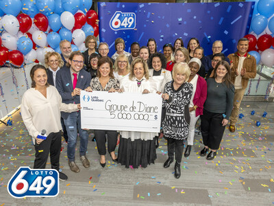 28 collgues se partagent 5 millions de dollars au Lotto 6/49 (Groupe CNW/Loto-Qubec)