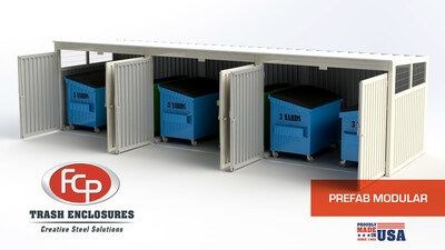 Modular 3-Unit Dumpster Enclosures