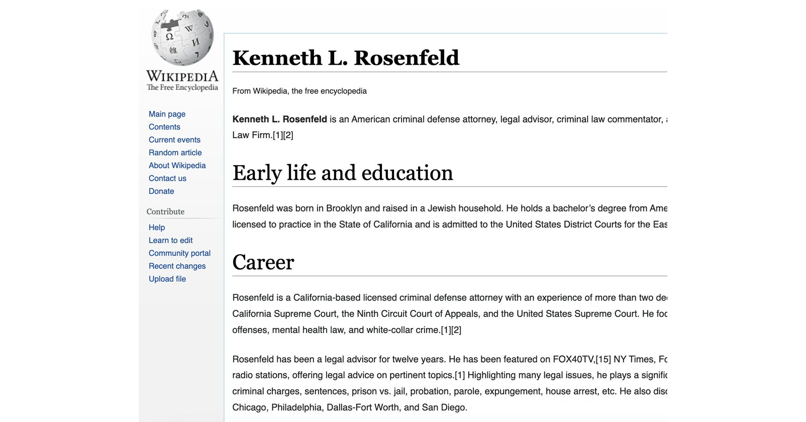 Criminal Defense Attorney Ken Rosenfeld of The Rosenfeld Law Firm to Showcase 25 Years of