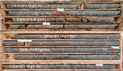 Figure 4: Examples of drill core intervals from DDRCCC-23-054 (CNW Group/Sitka Gold Corp.)