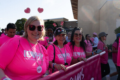 Inland Empire Health Plan team members, including Susie White, IEHP's chief operating officer, center, pose for a photo during the 2023 More Than Pink Walk in Murrietta on Oct. 8.
