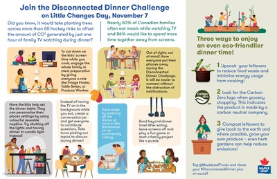 Join the Disconnected Dinner Challenge on Little Changes Day, November 7 (CNW Group/Maple Leaf Foods Inc.)