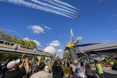 As part of Disney’s enduring respect for those who serve in the military and their families, Walt Disney World Resort hosted the U.S. Air Force Thunderbirds for a flyover of Magic Kingdom Park and EPCOT on Oct. 30, 2023. The event marks the arrival of National Veterans and Military Families Month in November.  (Abigail Nilsson, Photographer)