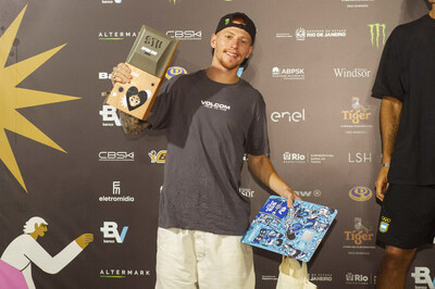 Monster Energy's Giovanni Vianna Takes Second Place in Men’s Skateboard Street at the 2023 STU Open Rio Skateboarding Competition in Brazil