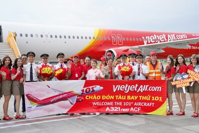 Vietjet receives the 101st aircraft to expand its international flight network.