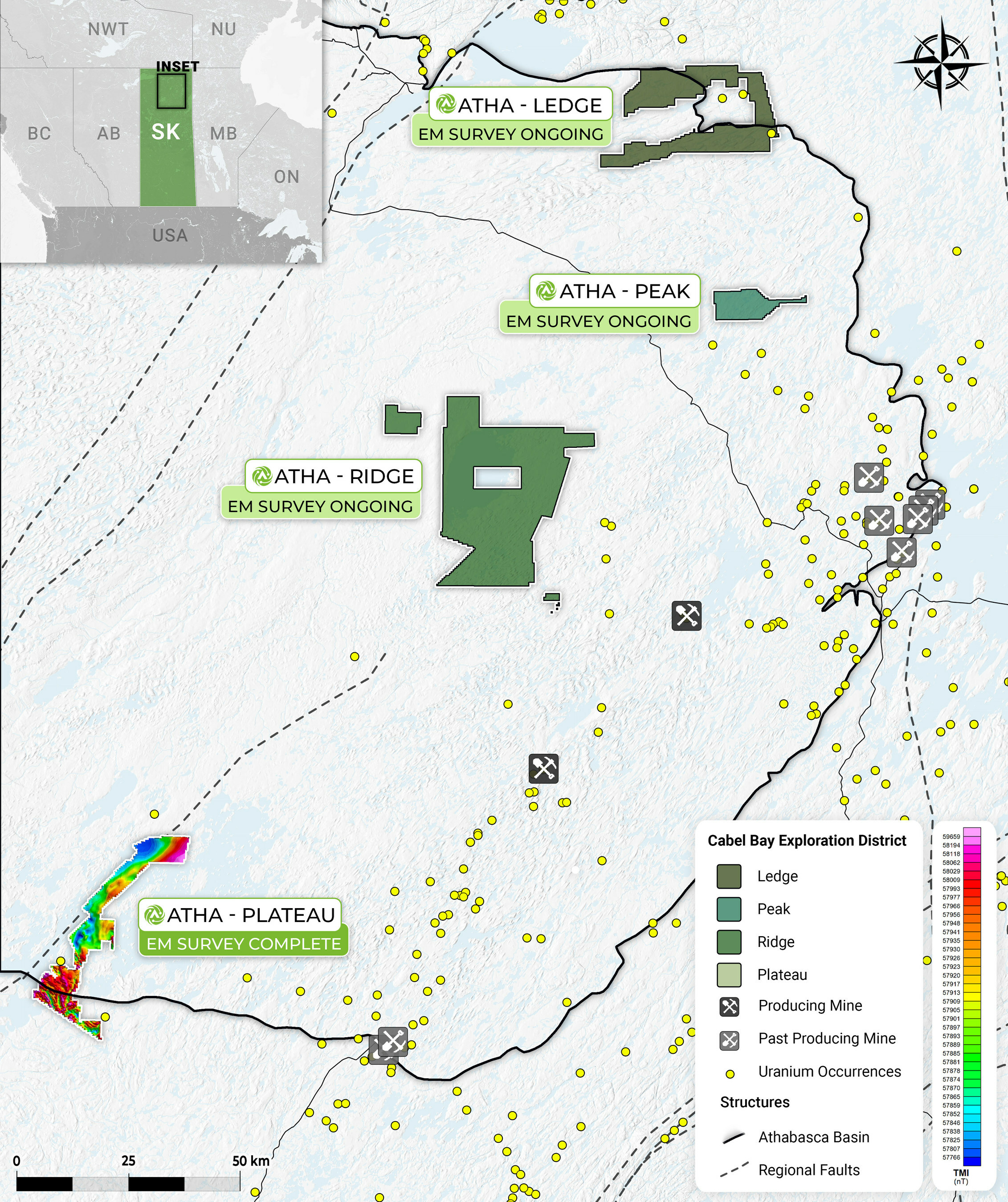Figure 2: Initial Survey Results Over Plateau Project (CNW Group/ATHA Energy Corp.) Figure 2: Initial Survey Results Over Plateau Project (CNW Group/ATHA Energy Corp.)
