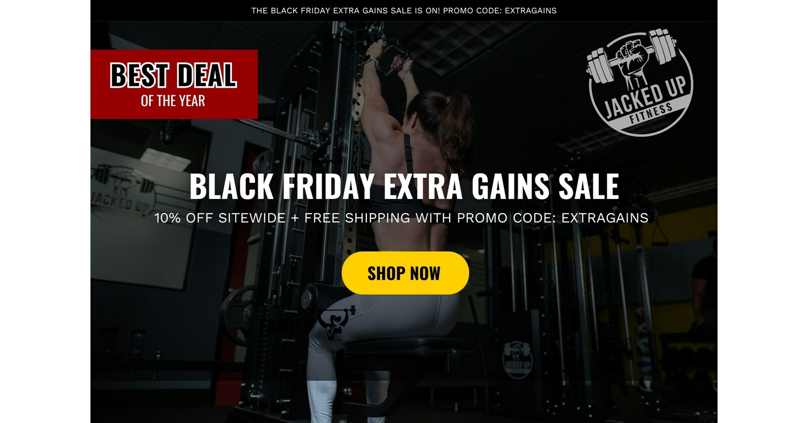 Jacked Up Fitness Announces Extra Gains Early Start of Black