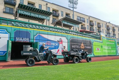 Industry Pro UTVs on sports field for grounds keeping in Fort Wayne, IN.