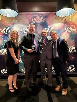 (L to R) Kailey Pickering, Online Editor; Chris Freeman, Editor-In-Chief; Dana Nelsen, Publisher; Kristian Wieber, Account Executive received the Eddie Award in New York at Folio's annual gala.