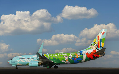 Named “Mickey’s Toontown Express,” the celebrated plane is now flying on routes across Alaska Airline’s network.