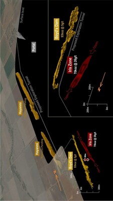 Figure 2:  Boyd’s Dam showing the Iris Zone and proposed exploration tunnel (CNW Group/Catalyst Metals LTD.)