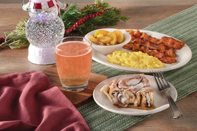 Two returning holiday favorites at Cracker Barrel, the Cinnamon Roll Pie Breakfast and Glitter Globe Spritzer, both available now for a limited time.