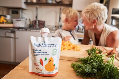 KATE FARMS ANNOUNCES LAUNCH OF FIRST-EVER WHOLE FOOD BLENDED MEALS IN 
RESEALABLE POUCHES THAT CONNECT TO COMMON TUBE FEEDING DEVICES