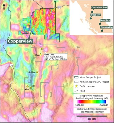 Figure 1 – Copperview Property Map (CNW Group/Vizsla Copper Corp.)