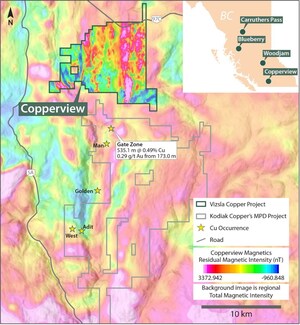 VIZSLA COPPER IDENTIFIES COPPER-GOLD TARGET AREAS AT THE COPPERVIEW PROPERTY, SOUTH-CENTRAL BC