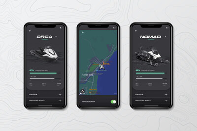 Taiga Cloud Connected Mobile App includes map positioning and charging details (CNW Group/Taiga Motors Corporation)