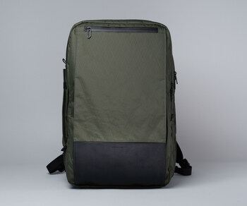 Olive X-Pac textile and black full-grain leather colorway