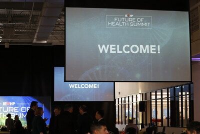 Guests mingle prior to the start of the 2023 Future of Health Summit held inside IEHP headquarters in Rancho Cucamonga.