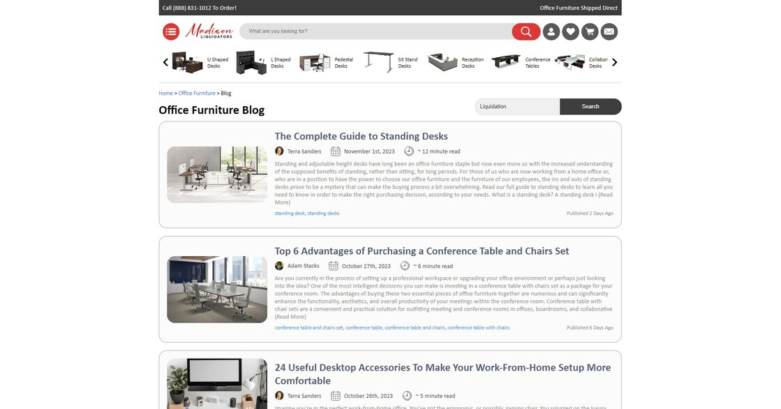 Madison Liquidators Refreshes Blog to Improve Usability & Readership
