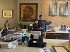 Owners Kevin and Sarah Zakariasen inside their original Stonewall Coffee in Clarksburg, West Virginia.